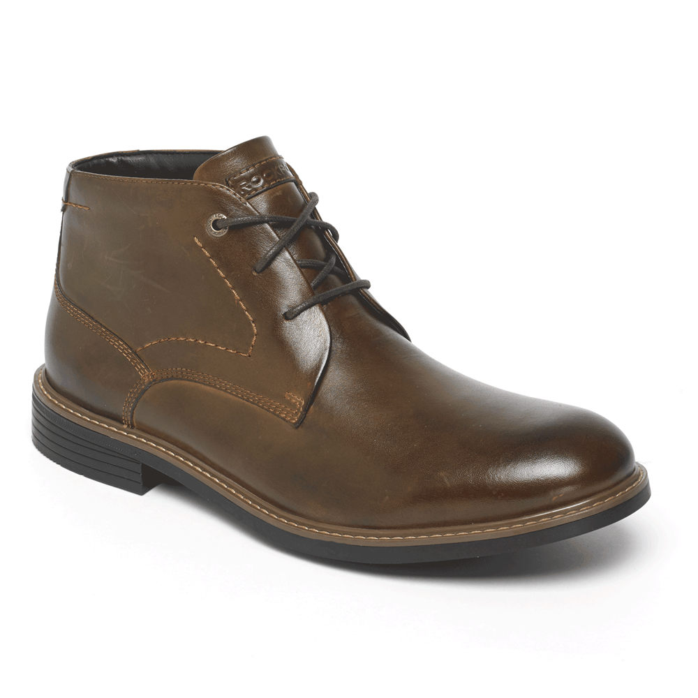 Rockport Boots For Mens Dark Brown - Classic Break Chukka - HT1590627